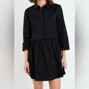 NWT XS English Factory Black Mini Shirtdress